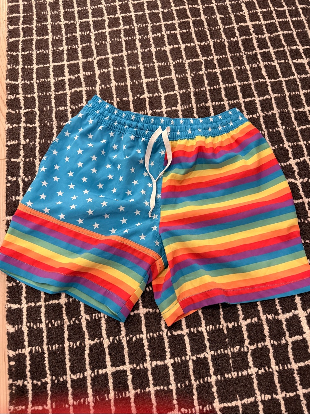 chubbies Blue Star Elastic Waist Swim Trunks